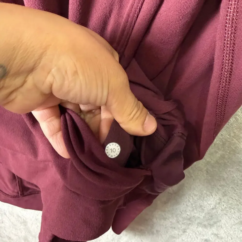 Lululemon Starting‎ Place Hoodie Garnet Red Purple 10 Athleisure Kangaroo Pocket